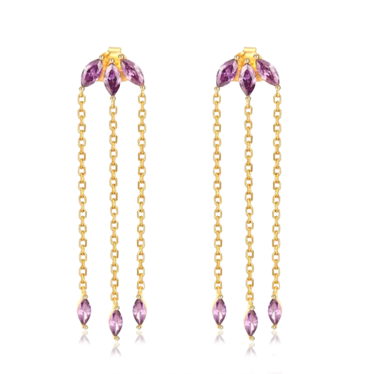 Pendientes Adiva Lila Oro