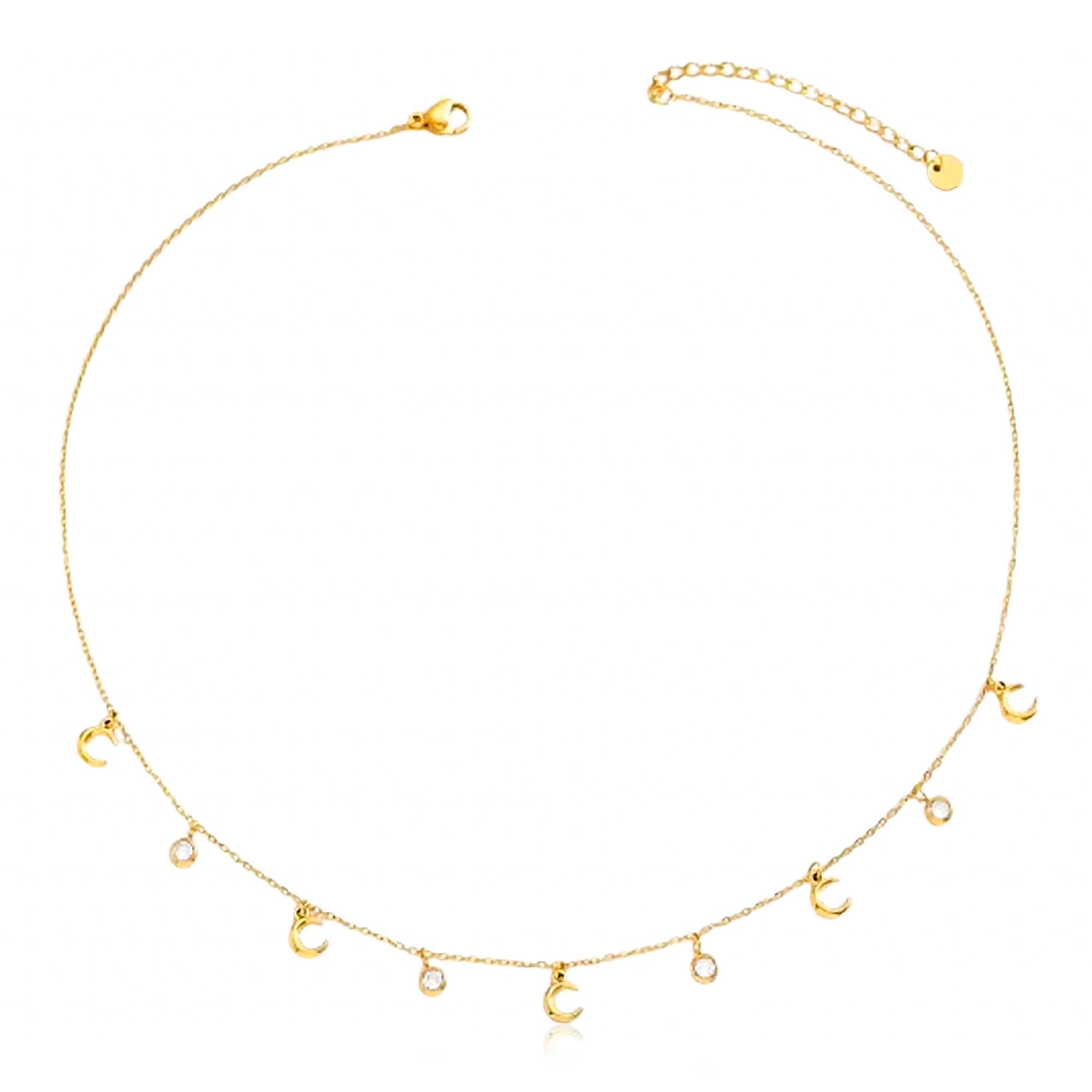 Choker Lunas y Circonitas Oro