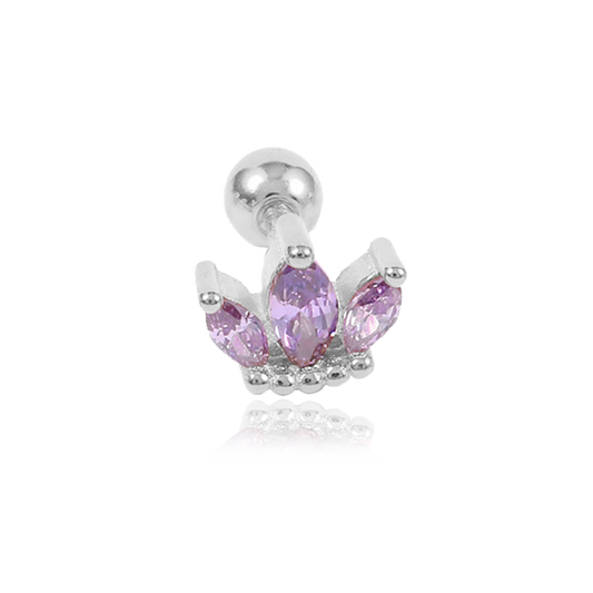 Pendiente Tulipán Lila Plata