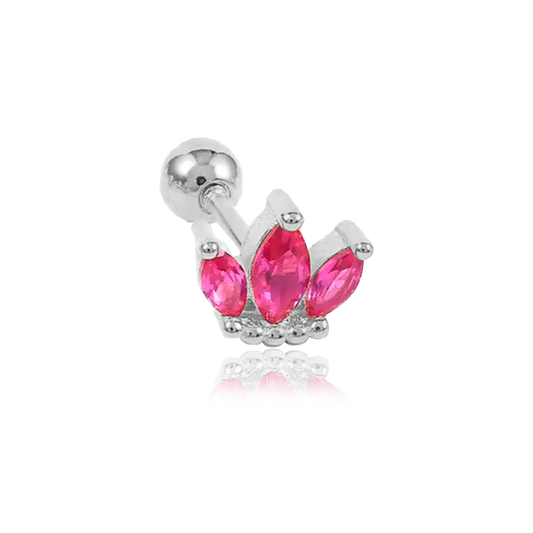 Pendiente Tulipán Rosa Plata