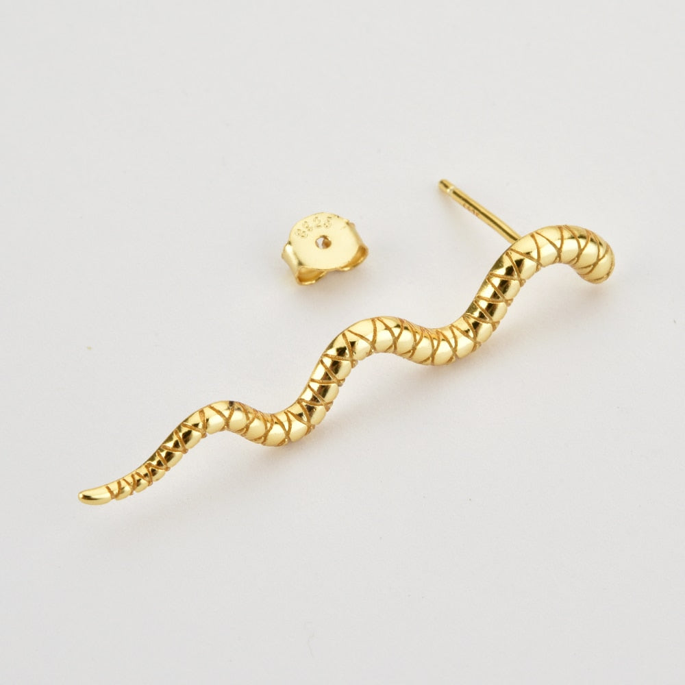 Pendientes Long Snake Oro