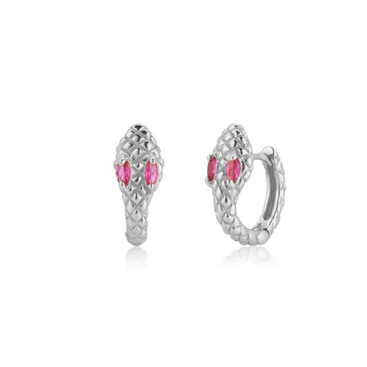 Aros Cobra Pink Plata