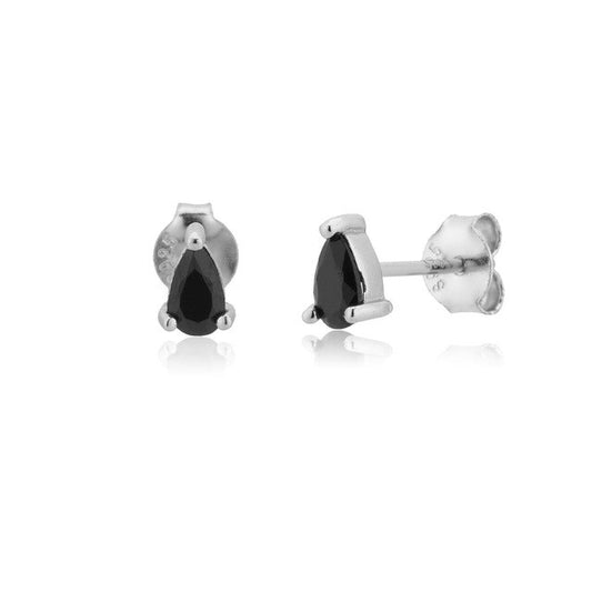 Pendientes Black Gota Plata