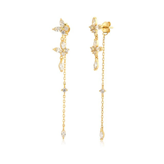 Pendientes Brigitte White Oro