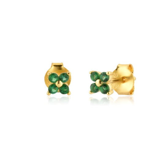 Pendientes Green Flower Oro